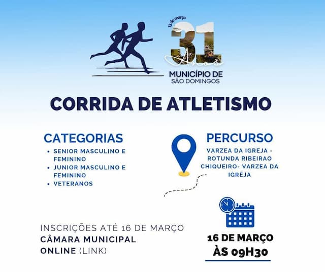 Camara de São Domingos Organiza Prova de Atletismo