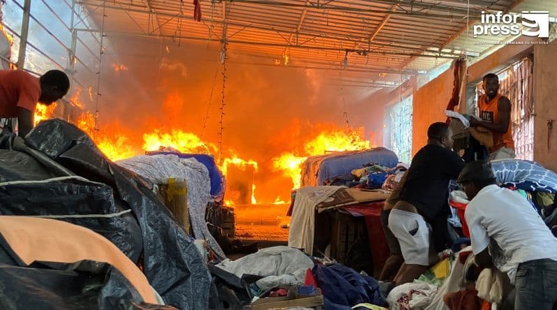 Praia/Ponta Belém: Incêndio de grande proporção destrói bancas de roupa, atinge habitações e deixa famílias desamparadas