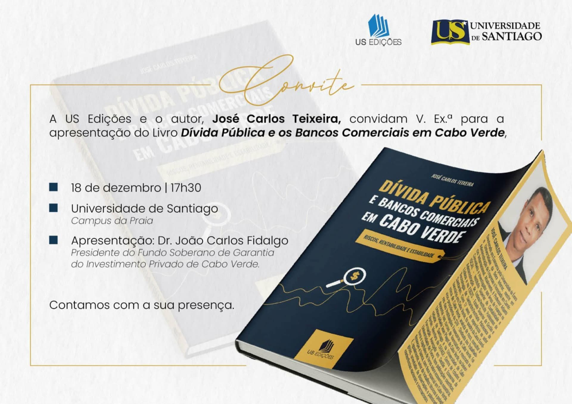 Economista José Carlos Teixeira lança livro “Dívida Pública e os Bancos Comerciais em Cabo Verde”