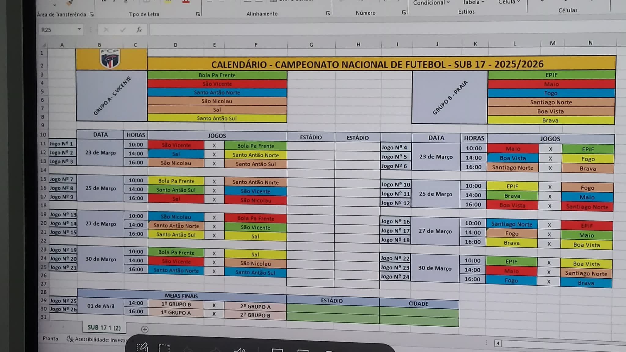 Campeonato Nacional de Futebol Sub-17 arranca a 23 de março: Sorteio foi efetuado hoje na sede da FCF