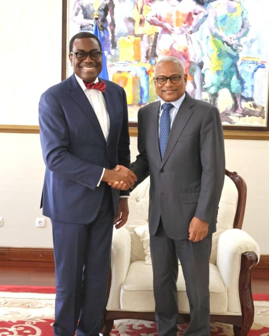 Prsd. BAD, Akinwumi Adesina, recebido pelo PR José M.Neves (Facebook Presidência )